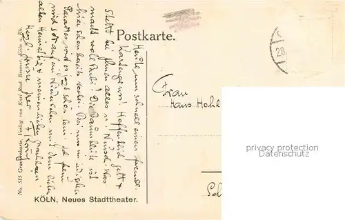 AK / Ansichtskarte Koeln Rhein Neues Stadttheater Kat. Koeln