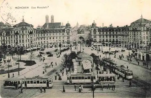 AK / Ansichtskarte Strassenbahn Muenchen Rondell  Kat. Strassenbahn