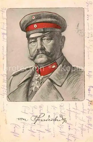 AK / Ansichtskarte Hindenburg Kuenstlerkarte P. Peters Kat. Persoenlichkeiten