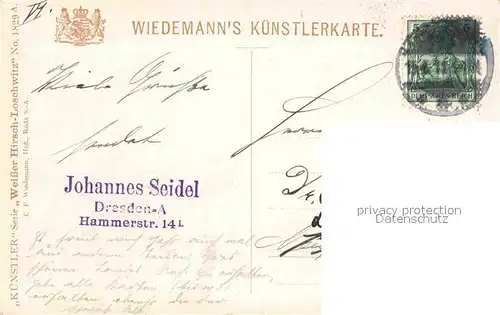 AK / Ansichtskarte Verlag Wiedemann WIRO Nr. 1829 A Weisser Hirsch Waldpark  Kat. Verlage