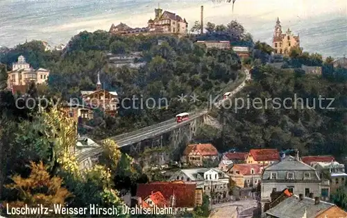 AK / Ansichtskarte Verlag Wiedemann WIRO Nr. 1831 A Loschwitz Weisser Hirsch Drahtseilbahn Kat. Verlage