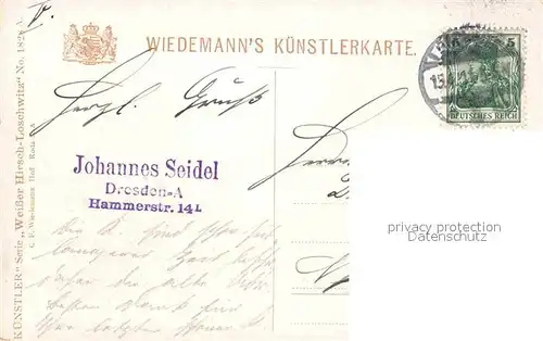 AK / Ansichtskarte Verlag Wiedemann WIRO Nr. 1828 A Weisser Hirsch Dr. Lahmann s Sanatorium  Kat. Verlage