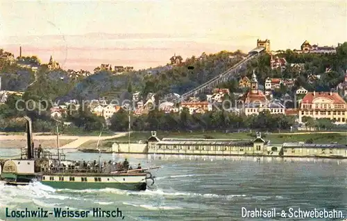 AK / Ansichtskarte Verlag Wiedemann WIRO Nr. 1830 A Loschwitz Weisser Hirsch Drahtseilbahn  Kat. Verlage