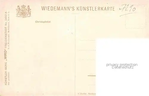 AK / Ansichtskarte Verlag Wiedemann WIRO Nr. 2450 A Christophstal Freudenstadt  Kat. Verlage