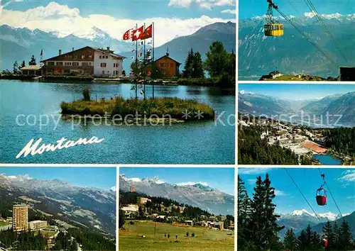 AK / Ansichtskarte Montana Vermala Hotel am See Insel Bergbahn Alpenpanorama Kat. Randogne