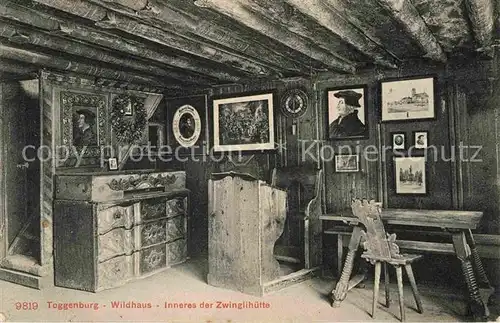 AK / Ansichtskarte Toggenburg Inneres der Zwinglihuette Kat. Wildhaus