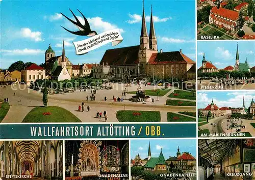 AK / Ansichtskarte Altoetting Stiftskirche Basilika Pilgerzug Marienbrunnen Gnadenkapelle Kat. Altoetting