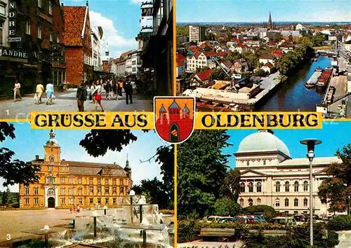 AK / Ansichtskarte Oldenburg Niedersachsen Lange Strasse Hafen Schloss Staatstheater Kat. Oldenburg (Oldenburg)