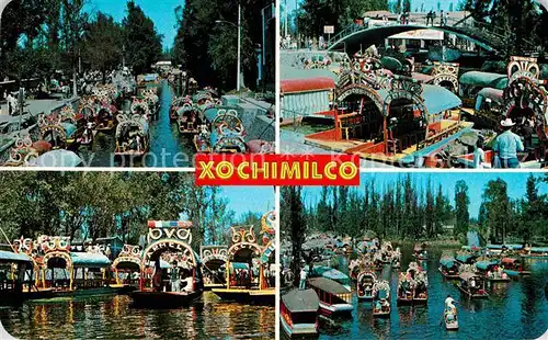 AK / Ansichtskarte Xochimilco Cuatros bellos aspectos de los Jardines Flotantes Kat. Mexiko