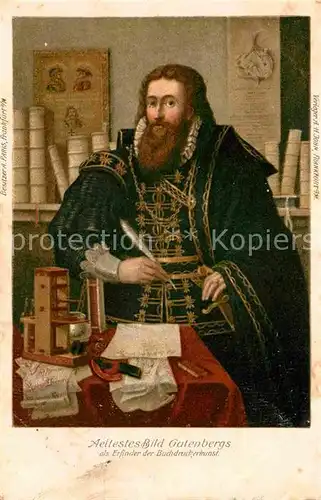 AK / Ansichtskarte Gutenberg Johannes Buchdruck  Kat. Druckereigewerbe