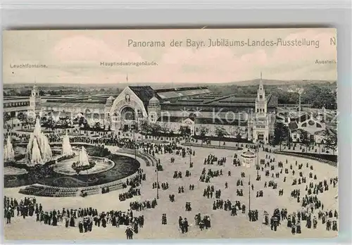 AK / Ansichtskarte Ausstellung Bayr Landes Nuernberg 1906 Hauptindustriegebaeude Leuchtfontaine  Kat. Expositions