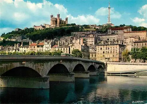 AK / Ansichtskarte Lyon France Pont du Change et la colline de Fourviere Kat. Lyon