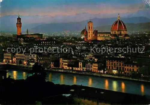 AK / Ansichtskarte Firenze Toscana Panorama dal Piazzale Michelangelo notturno Kat. Firenze