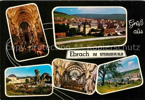 AK / Ansichtskarte Ebrach Oberfranken Kirche Inneres Stadtblick Park Panorama Kat. Ebrach