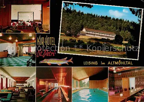 AK / Ansichtskarte Leising Kurhotel St Petri Halle Speisesaal Bar Hallenbad Konferenzraum Kat. Beilngries