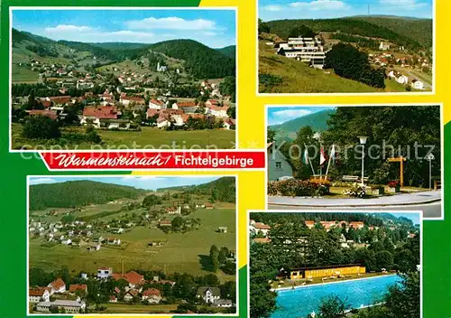 AK / Ansichtskarte Warmensteinach Panorama Teilansichten Schwimmbad Kat. Warmensteinach Fichtelgebirge