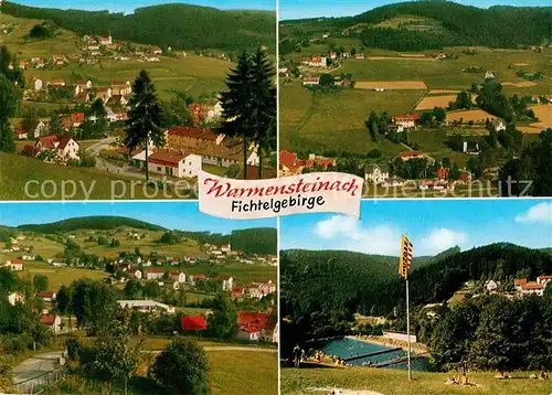 AK / Ansichtskarte Warmensteinach Panorama Teilansichten Schwimmbad Kat. Warmensteinach Fichtelgebirge