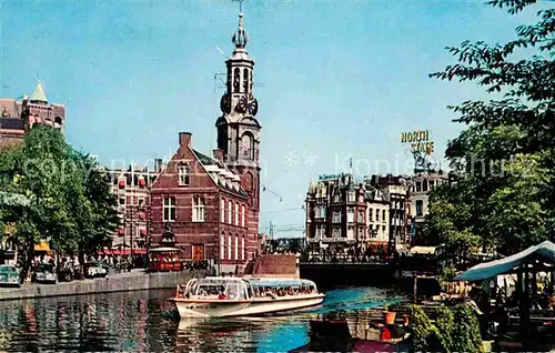 AK / Ansichtskarte Amsterdam Niederlande Munttoren Muenzturm Rundfahrtboot Kat. Amsterdam