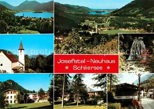 AK / Ansichtskarte Schliersee Josefstal Neuhaus Bayerische Alpen Kirche Wasserfall Kat. Schliersee