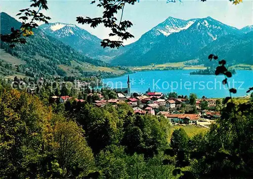 AK / Ansichtskarte Schliersee Panorama mit Brecherspitze und Bodenschneid Bayerische Alpen Kat. Schliersee