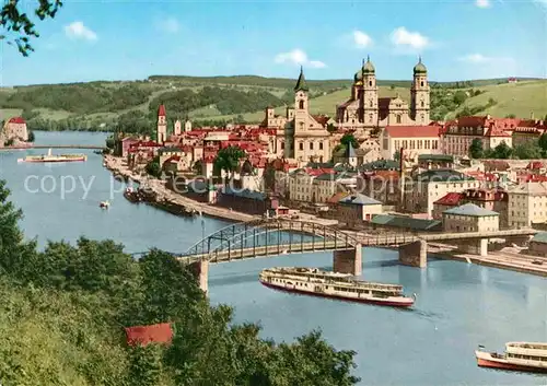 AK / Ansichtskarte Passau Blick ueber die Donau auf die Altstadt Kat. Passau