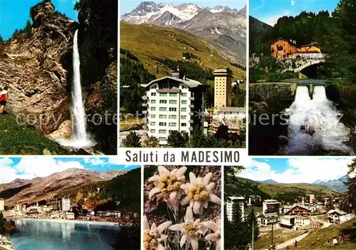 AK / Ansichtskarte Madesimo Teilansichten Alpen Wasserfall See Edelweiss Kat. Sondrio