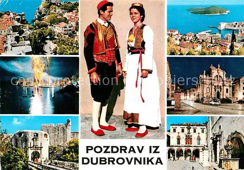 AK / Ansichtskarte Dubrovnik Ragusa Teilansichten Kuestenstadt Trachten Kat. Dubrovnik