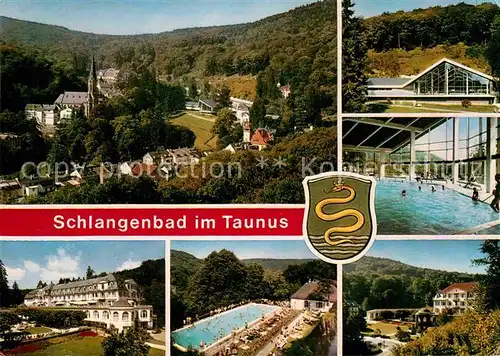 AK / Ansichtskarte Schlangenbad Taunus Panorama Kurhaus Sanatorium Schwimmbad Kat. Schlangenbad