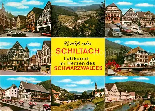 AK / Ansichtskarte Schiltach Teilansichten Fachwerkhaeuser Panorama Schwarzwald Kat. Schiltach Schwarzwald