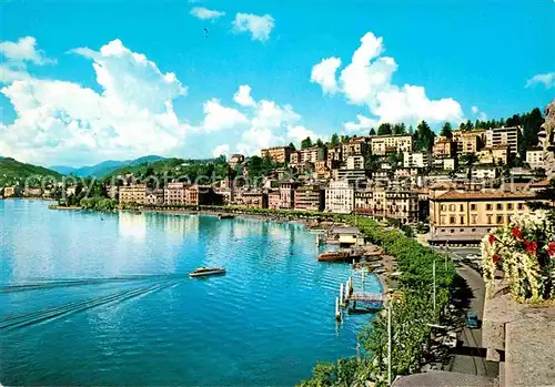 AK / Ansichtskarte Lugano Lago di Lugano Riva Albertolli e debarcadero