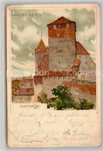 AK / Ansichtskarte Mutter K. Nuernberg Fuenfeckiger Turm Litho Kat. Kuenstlerlitho