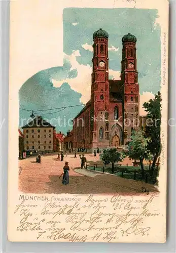 AK / Ansichtskarte Kuenstlerkarte Pty Muenchen Frauenkirche Litho Kat. Kuenstlerkarte