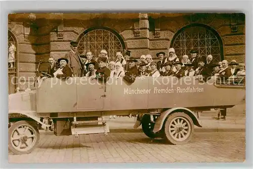 AK / Ansichtskarte Autobus Omnibus Fremden Rundfahrten Muenchen  Kat. Autos