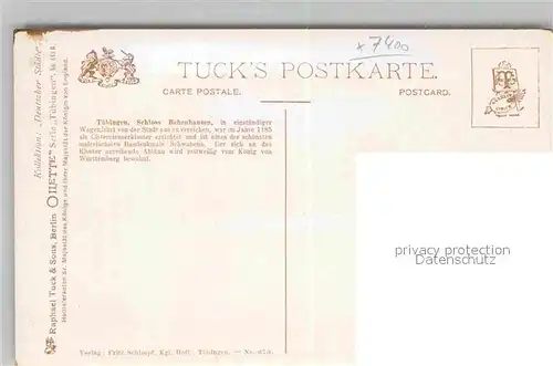 AK / Ansichtskarte Verlag Tucks Oilette Nr. 645 B Tuebingen Schloss Bebenhausen Charles E. Flower  Kat. Verlage