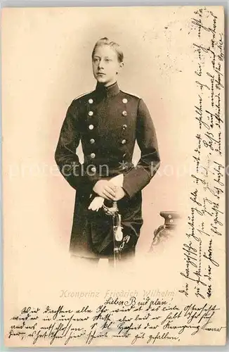 AK / Ansichtskarte Adel Preussen Kronprinz Friedrich Wilhelm  Kat. Koenigshaeuser