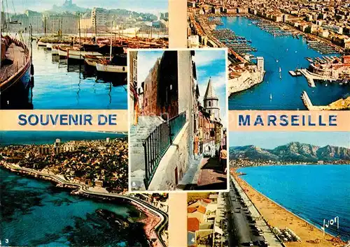 AK / Ansichtskarte Marseille Hafen Fliegeraufnahme Strand Kat. Marseille