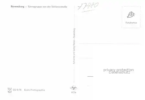 AK / Ansichtskarte Ravensburg Wuerttemberg Tuermegruppe von der Schlierstrasse Kat. Ravensburg