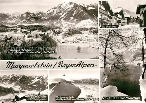 AK / Ansichtskarte Marquartstein Dorfstrasse Hochplatte Hochgerngipfel Tiroler Ache Kat. Marquartstein
