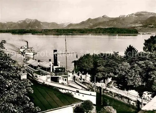 AK / Ansichtskarte Prien Chiemsee Hafen Personendampfer  Kat. Prien a.Chiemsee