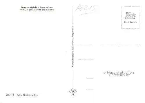 AK / Ansichtskarte Marquartstein Geigelstein Hochplatte Kat. Marquartstein