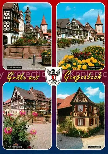 AK / Ansichtskarte Gengenbach Marktbrunnen Obertorturm Marktplatz Engelgasse Kat. Gengenbach Schwarzwald