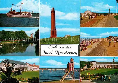 AK / Ansichtskarte Norderney Nordseebad Faehre Leuchtturm Strand Promenade  Kat. Norderney