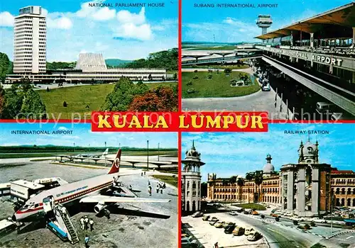 AK / Ansichtskarte Kuala Lumpur National Parliament House Subang Intern Airport Railway Station Kat. Kuala Lumpur