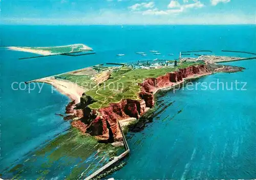 AK / Ansichtskarte Helgoland Fliegeraufnahme Insel mit Badeduene Kat. Helgoland