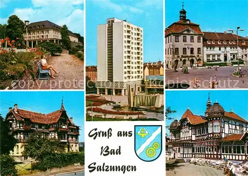 AK / Ansichtskarte Bad Salzungen Kurhaus Hochhaus am Leninplatz Markt Kindersanatorium Charlottenhall Gradierwerk Kat. Bad Salzungen