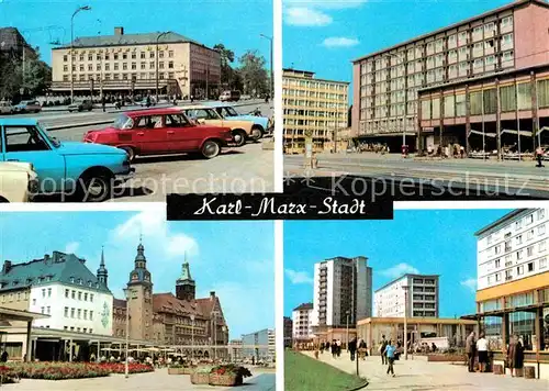 AK / Ansichtskarte Karl Marx Stadt Interhotel Chemnitzer Hof Interhotel Moskau Rosenhof mit Rathaus  Kat. Chemnitz
