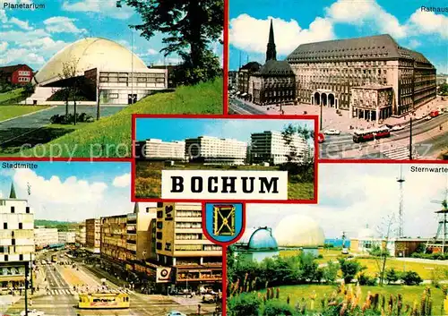 AK / Ansichtskarte Bochum Planetarium Rathaus Sternwarte Stadtmitte Hochhaeuser Siedlung Kat. Bochum