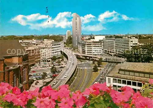 AK / Ansichtskarte Duesseldorf Hochstrasse und Thyssenhaus Hochhaus Kat. Duesseldorf