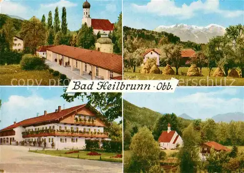 AK / Ansichtskarte Bad Heilbrunn Wandelhalle Haus Enzian Alpenblick Haus Adlwart Ev Kirche Kat. Bad Heilbrunn