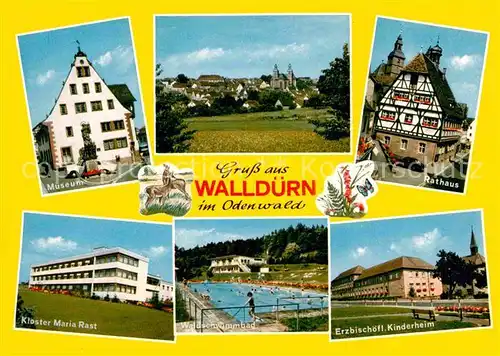 AK / Ansichtskarte Wallduern Ortsansicht mit Kirche Museum Rathaus Kinderheim Kloster Maria Rast Kat. Wallduern